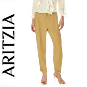 SZ0 Wilfred Dashwood Carrot Tan Trousers High-Waisted Wide-Leg Aritzia